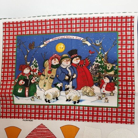 Vintage Daisy Kingdom Fabric Snowman Pillow Pals Winter Christmas - Picture 3 of 6